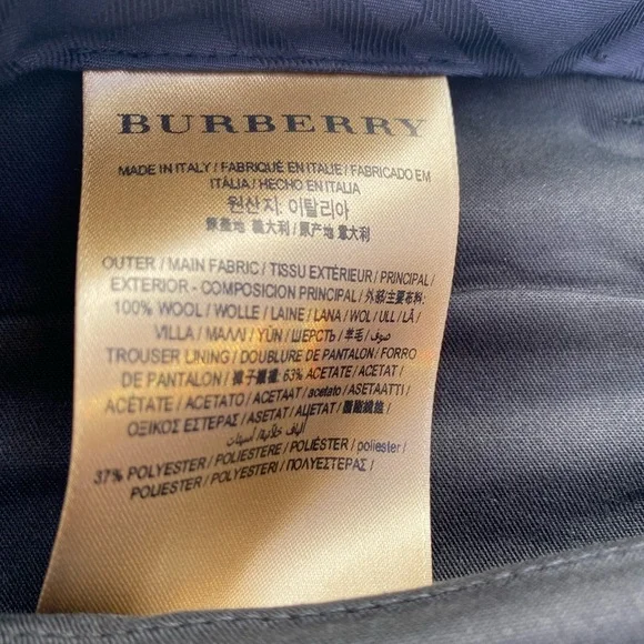 NWT! Mens Burberry Lightweight Wool Dress Pants, Basic Black. Size 33 - 34”waist - Picture 12 of 15